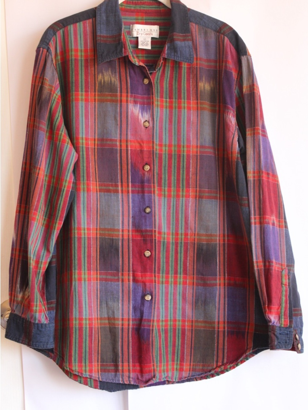 Vintage Cambridge Dry Goods Plaid Button Up Shirt Large